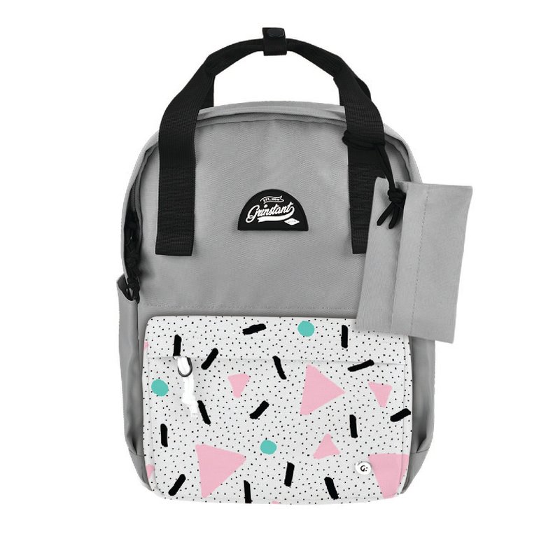 Grinstant Mix and Match Detachable 13 "Backpack-Black and White Series（Grey with Geometric Pattern） - リュック・バックパック - ポリエステル グレー