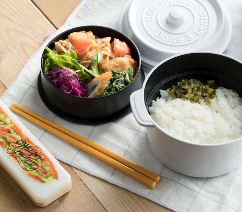日本TAKENAKA 日本製COCOPOT可微波圓形雙層分隔保鮮盒530ml-白色 - 便當盒/食物袋 - 其他材質 白色