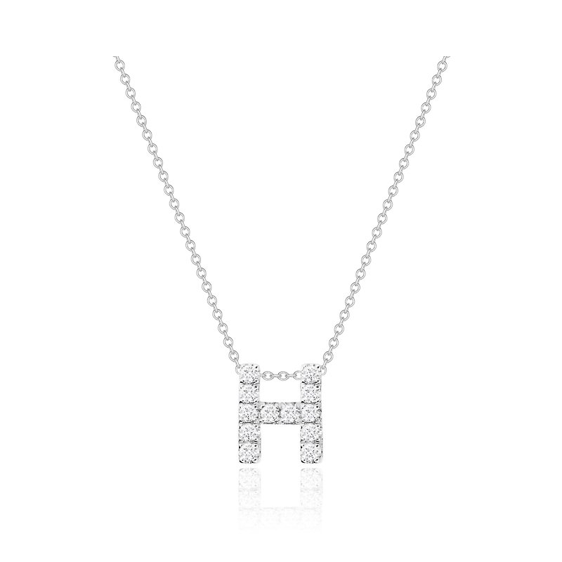 H-Alphabet Necklace | 14K Gold Real Diamond Necklace - Necklaces - Diamond 