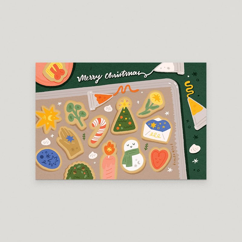 Christmas Cookies (Art Print) - การ์ด/โปสการ์ด - กระดาษ สีเขียว