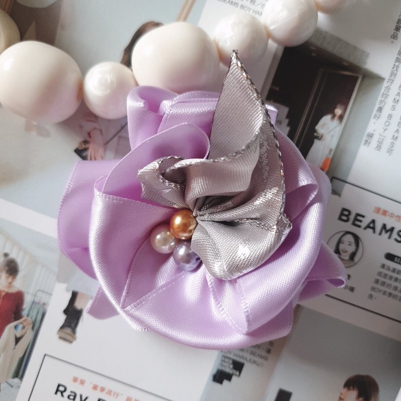 [Customized gift] [Christmas gift box] exquisite hand-made/romantic thistle purple flower design hair accessories - เครื่องประดับผม - ไนลอน 