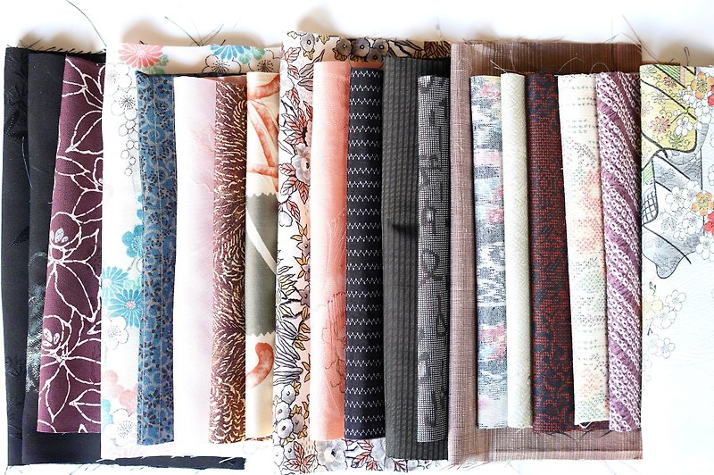 kimono fabric set, Japanese textile, Shibori, Japanese fabric, 20 pieces D /4500 - เย็บปัก/ถักทอ/ใยขนแกะ - วัสดุอื่นๆ หลากหลายสี