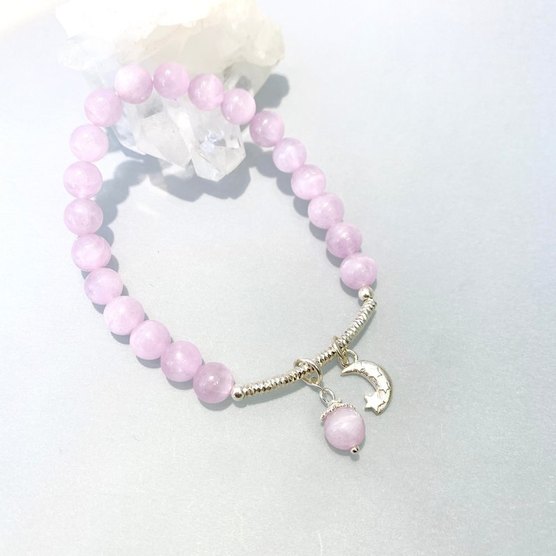 Ops Kunzite Handmade Unique Simple Silver Design gift bracelet - Bracelets - Semi-Precious Stones Purple