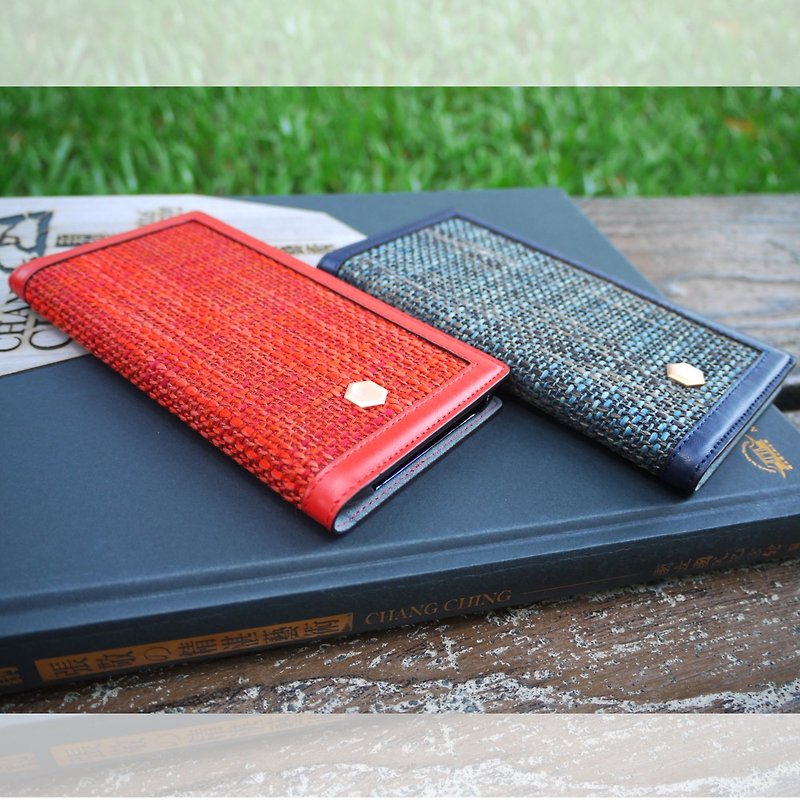 SLG Design iPhone XR D5 CSL Canvas Hybrid Side Flip Leather Leather Case - Phone Cases - Genuine Leather Multicolor