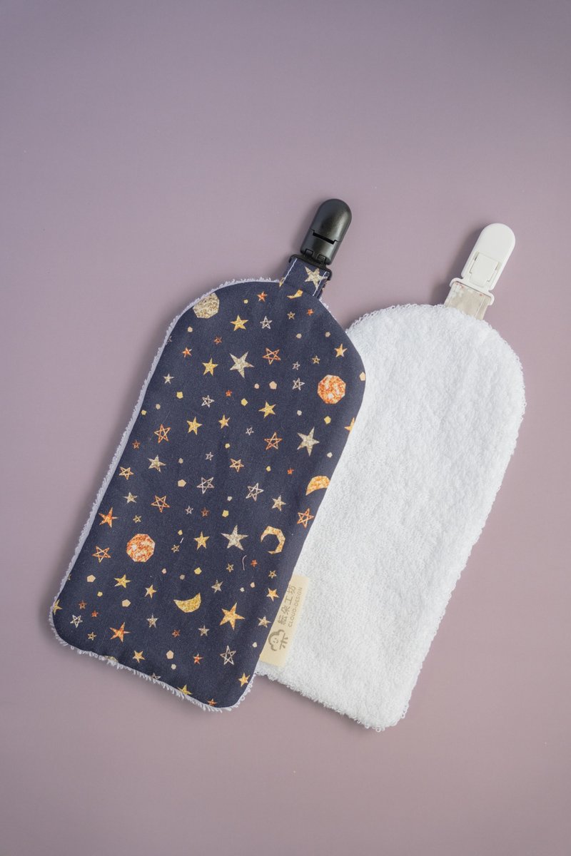 星空 手帕夾 - 圍兜/口水巾 - 棉．麻 藍色