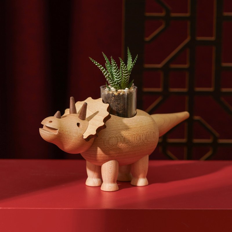 [Christmas Blessings: The Dragon Always Comes Dinosaur Potted Plant] Brontosaurus Triceratops Tyrannosaurus Rex | No additional plants required - ตกแต่งต้นไม้ - วัสดุอื่นๆ 