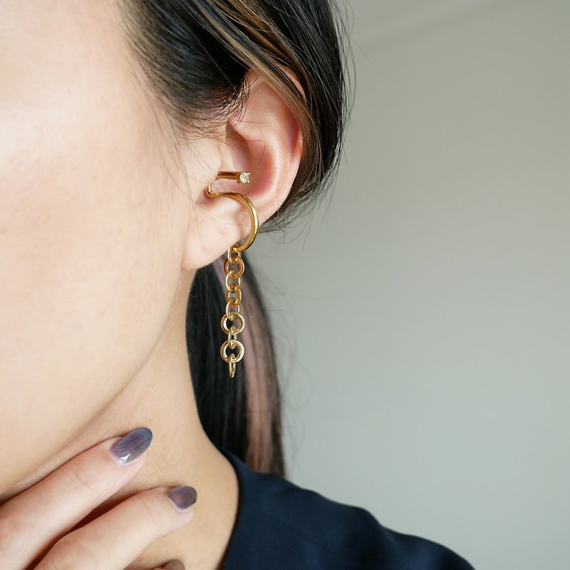 swag ear cuff number 5 / brass - Earrings & Clip-ons - Copper & Brass Gold