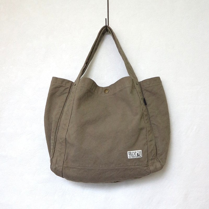 NEW Shoulder Tote [Beige] (VC-25) - Messenger Bags & Sling Bags - Cotton & Hemp Khaki