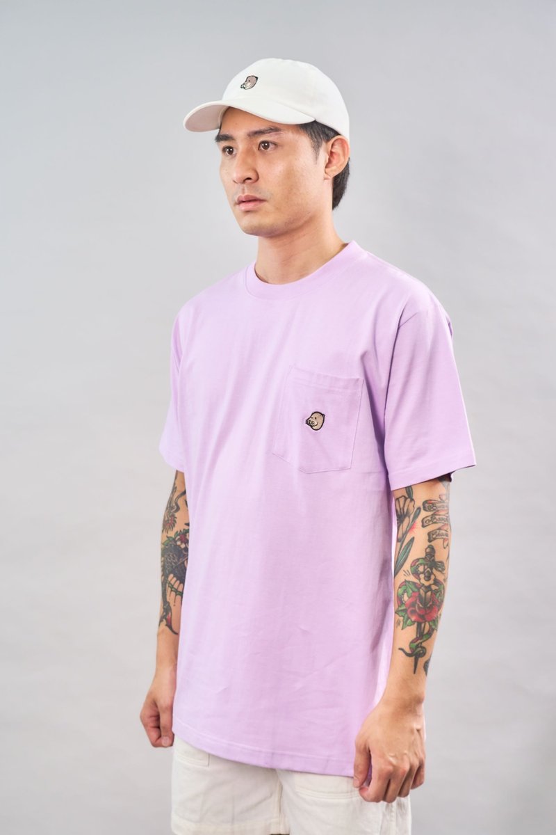 Otter Cotton Pocket T-shirt / M L / 2 colors - เสื้อฮู้ด - ผ้าฝ้าย/ผ้าลินิน สีน้ำเงิน