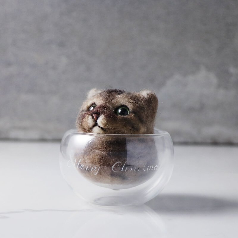 Christmas gift feiwa cat ball dog ball cup customized pet cat and dog - Customized Portraits - Glass Gray