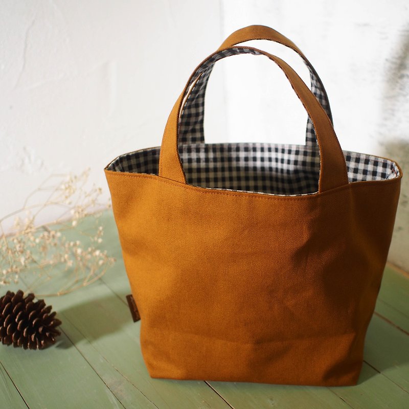 House wine series lunch bag / tote bag / limited edition hand bag / small raccoon / out of stock items in stock - Handbags & Totes - Cotton & Hemp Brown