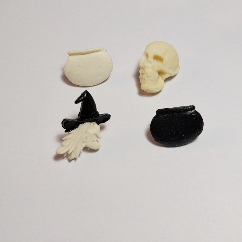 Halloween Pin Handmade Stationery Attach  Decoration Board - 其他書寫用具 - 黏土 白色