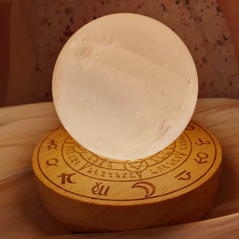 馬達加斯加粉晶球 星光粉晶 六芒星 心輪 療癒 好人緣 桃花 夜燈 - 擺飾/家飾品 - 其他材質 粉紅色