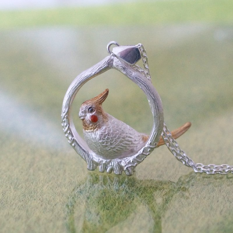 Cockatiel pendant - สร้อยคอ - โลหะ สีเงิน