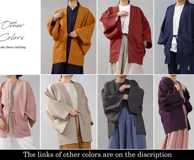wafu - 中厚リネン羽織 haori 男女兼用 和装 和服 リネン着物 Haori 
