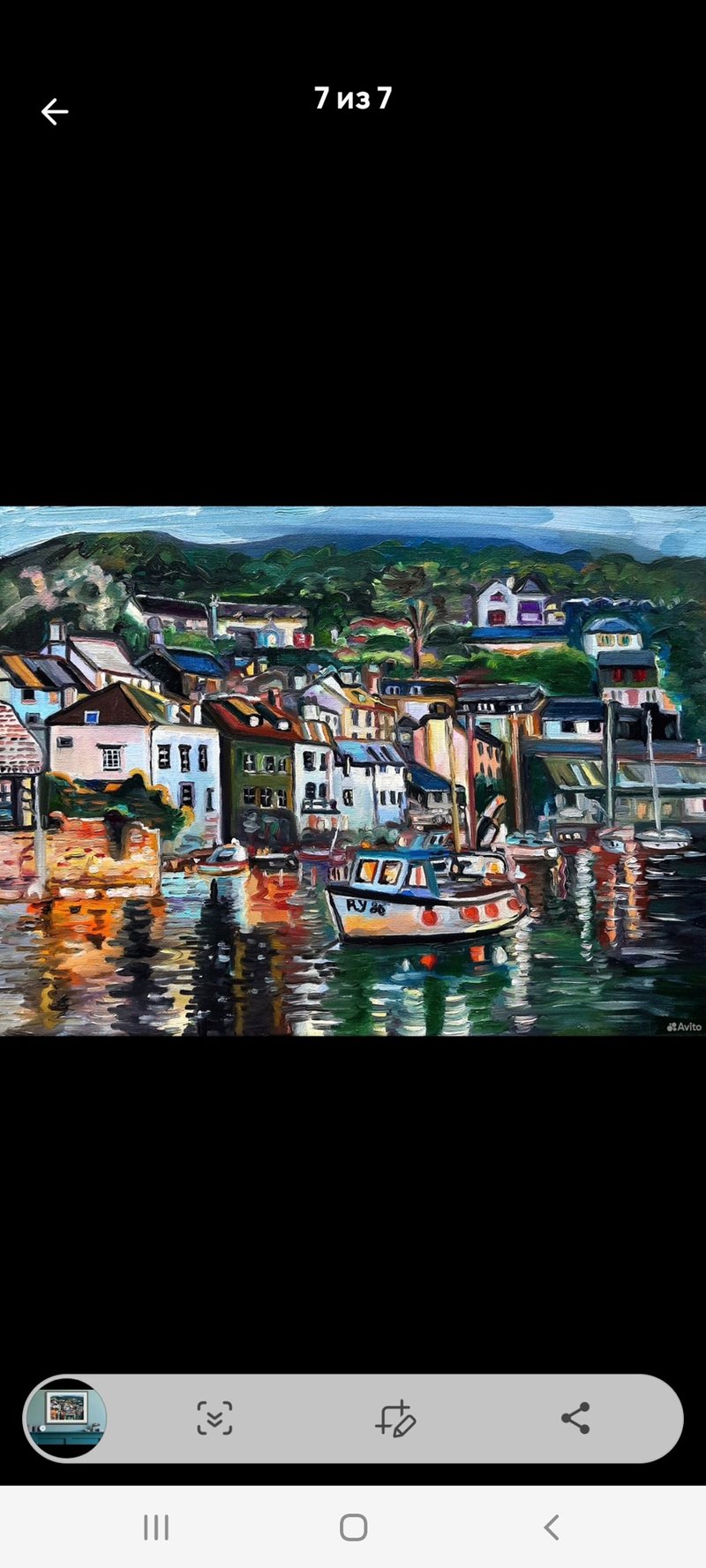 原創畫The coast of Sicily Italy Painting Sailboat Artwork  Original Art Oil Canvas - 壁貼/牆壁裝飾 - 其他材質 藍色