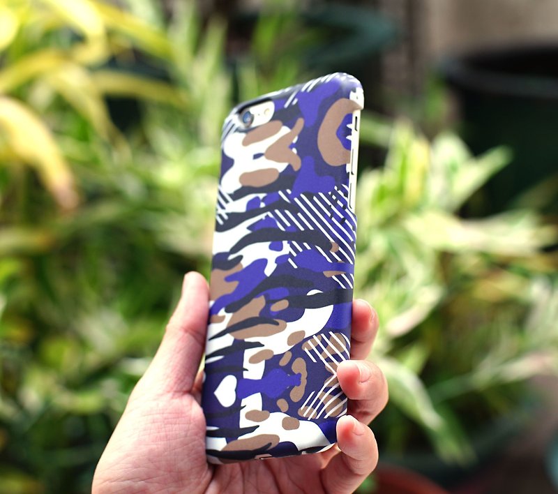 Navy blue camouflage Phone Case - Phone Cases - Plastic Blue