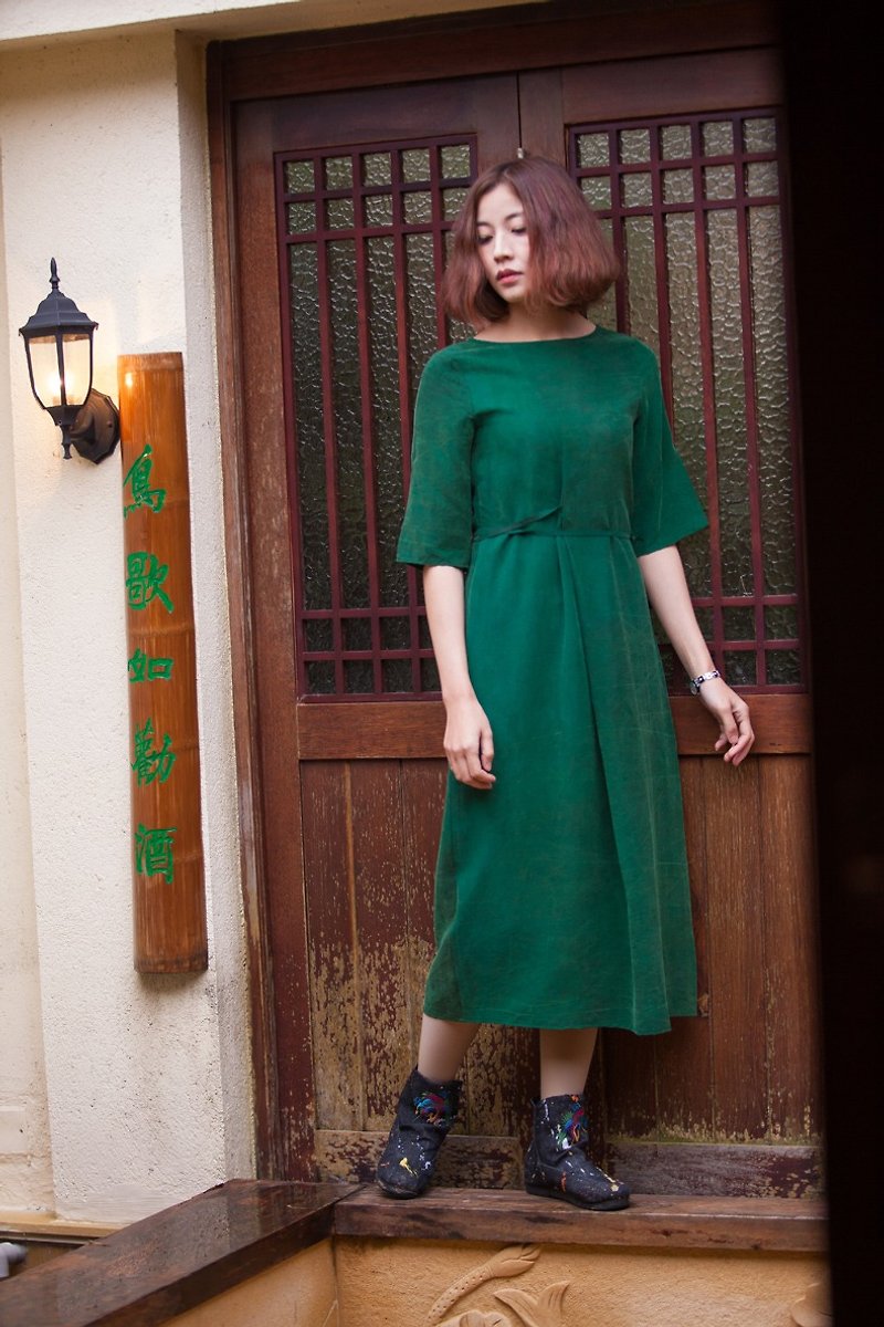 綠玉 - 裙子/長裙 - 絲．絹 綠色