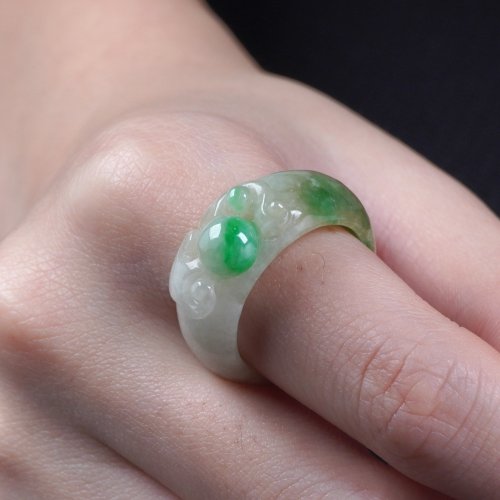 瓔珞珠寶盒 E.L.Jewelry Box 冰種三彩翡翠如意玉戒指 | 國際16圍 | 天然緬甸玉翡翠A貨 | 送禮