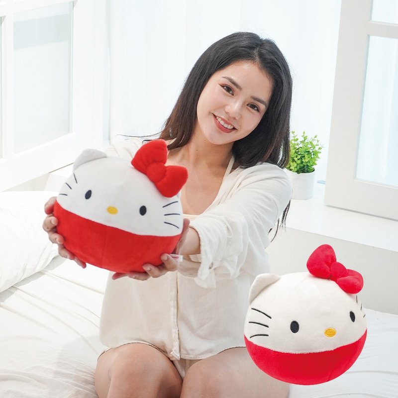 【三麗鷗】HELLO KITTY圓球搖鈴玩偶 娃娃 - 寶寶/兒童玩具/玩偶 - 棉．麻 