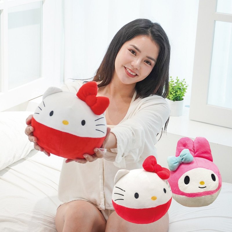 【三麗鷗】HELLO KITTY 美樂蒂 圓球搖鈴玩偶 娃娃 - 寶寶/兒童玩具/玩偶 - 棉．麻 