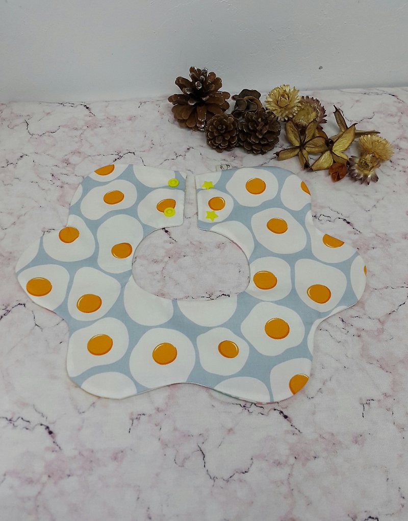 Poached egg flower pocket / baby bibs / bibs [FL171105] - Bibs - Cotton & Hemp Gray