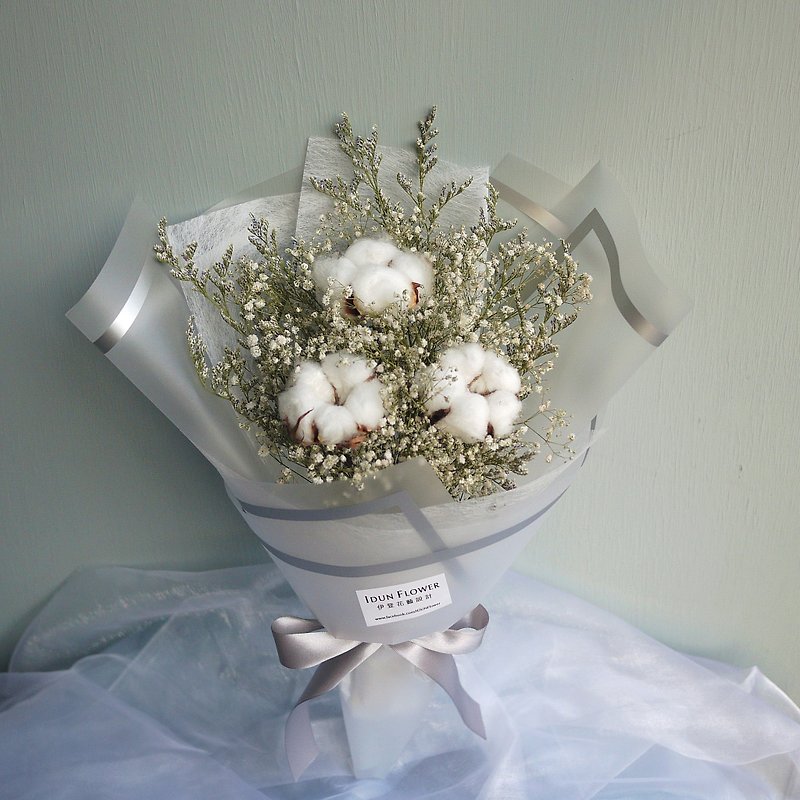 Late Summer Forest-Cotton Gypsophila Dry Bouquet Valentine's Day Mother's Day Graduation - Dried Flowers & Bouquets - Plants & Flowers White