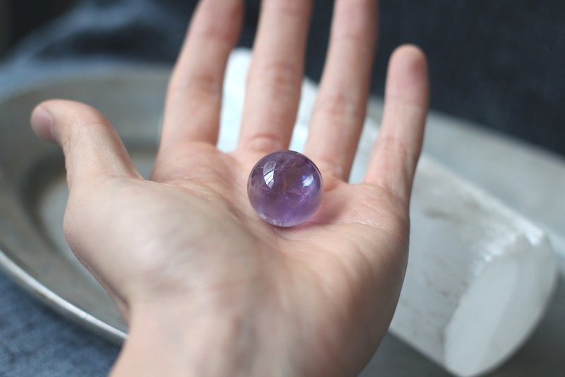 Uruguay amethyst star track necklace plus mini amethyst ball - Necklaces - Gemstone Purple