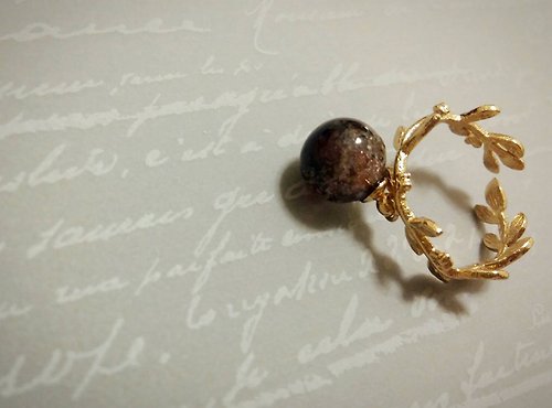 Tera Jewelry 紫色月桂冠* 玫瑰金沙琉璃戒指 精油 香氛 輕珠寶