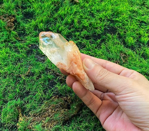 Rainbow Crystal 天然原礦冰透粉皮側芽白水晶 療癒 開運 淨化 能量 擺件