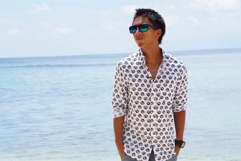 Refreshing summer style! Men's Resort print shirt <shell print White> - Women's Shorts - Other Materials White