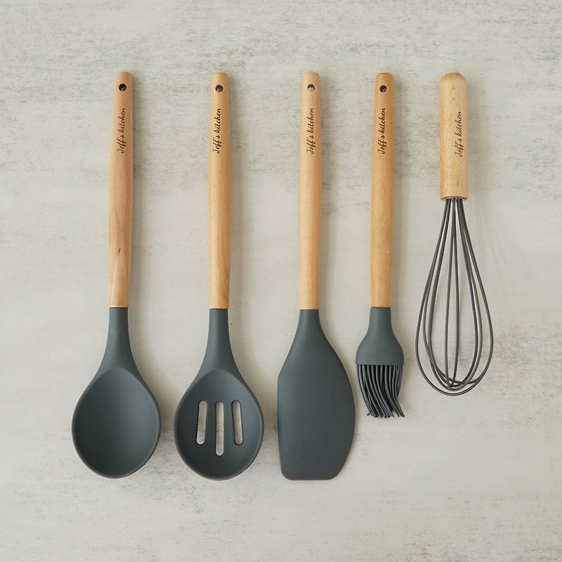 Personalised Silicone Baking Utensils 5 in 1 (Grey) - อื่นๆ - ไม้ 