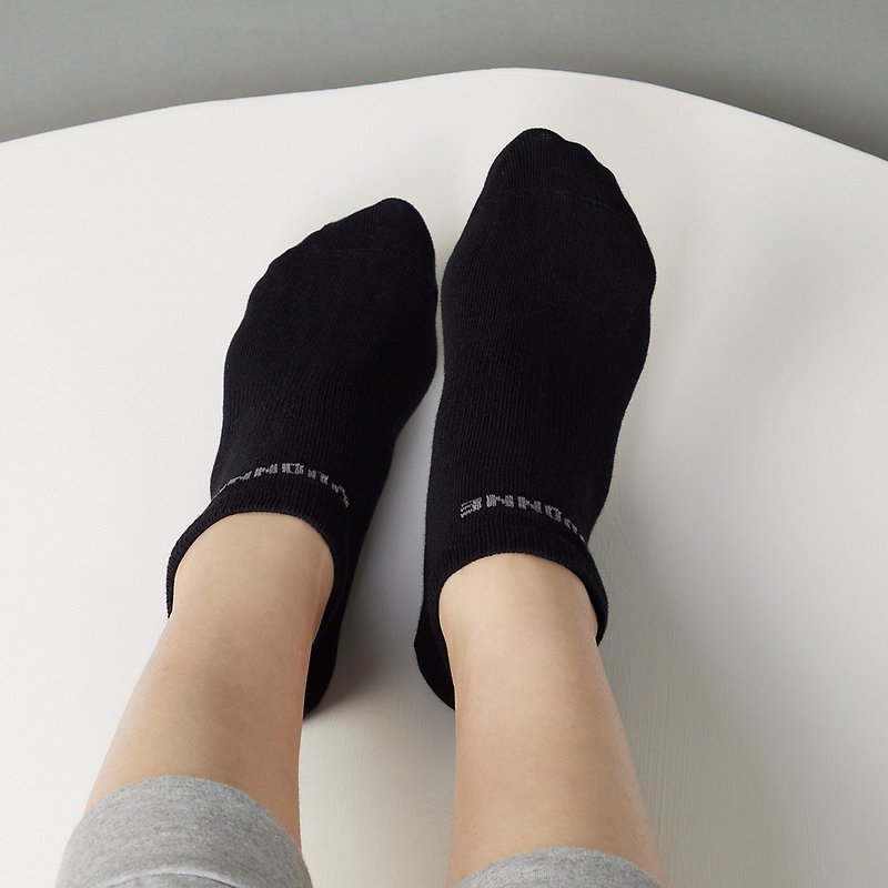1 pair of antibacterial arch socks - black - ถุงเท้า - ผ้าฝ้าย/ผ้าลินิน สีดำ