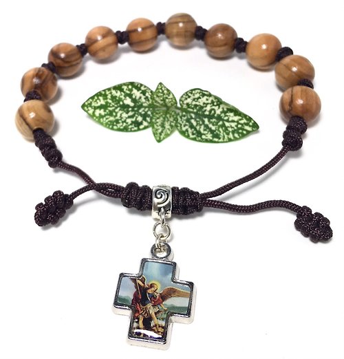 Holy Land blessing 來自聖地的祝福 以色列橄欖木系列手工精緻手環手鍊-天使長米迦勒(10mm) 8251018