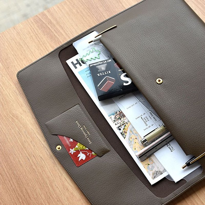 Workplace Essentials - Staff Leather Handbag - French Brown, PPC94591 - Clutch Bags - Faux Leather Brown