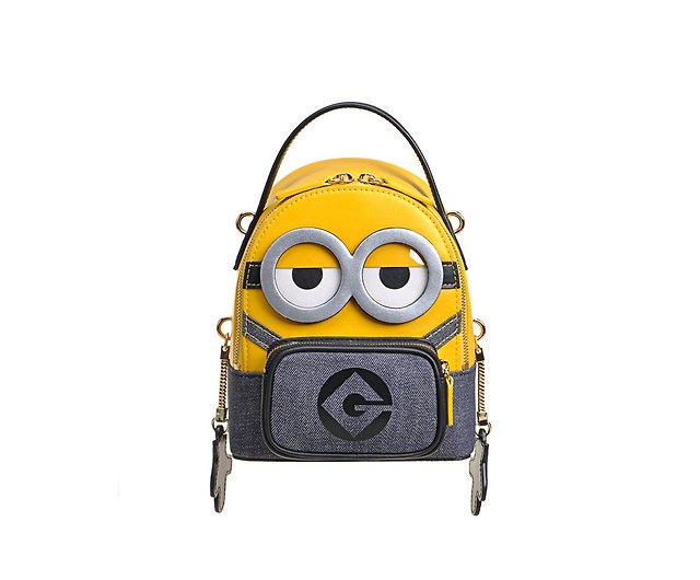  FION x Minions Mini Backpack Cute Leather Backpack