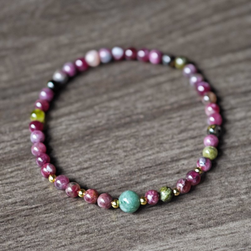 Colorful Tourmaline Bracelet Jewelry Christmas Gift Birthday Gift Customization - Bracelets - Jade Purple