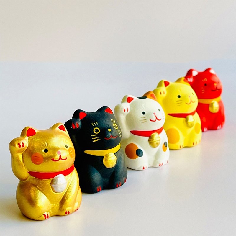 【湊免運專區】瀨戶燒-萬來招福五色招財貓 - 擺飾/家飾品 - 陶 多色