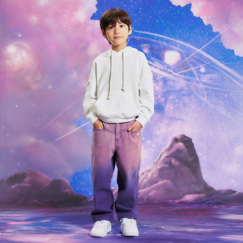 漸層牛仔長褲 紫色 - 童裝褲 - 棉．麻 紫色