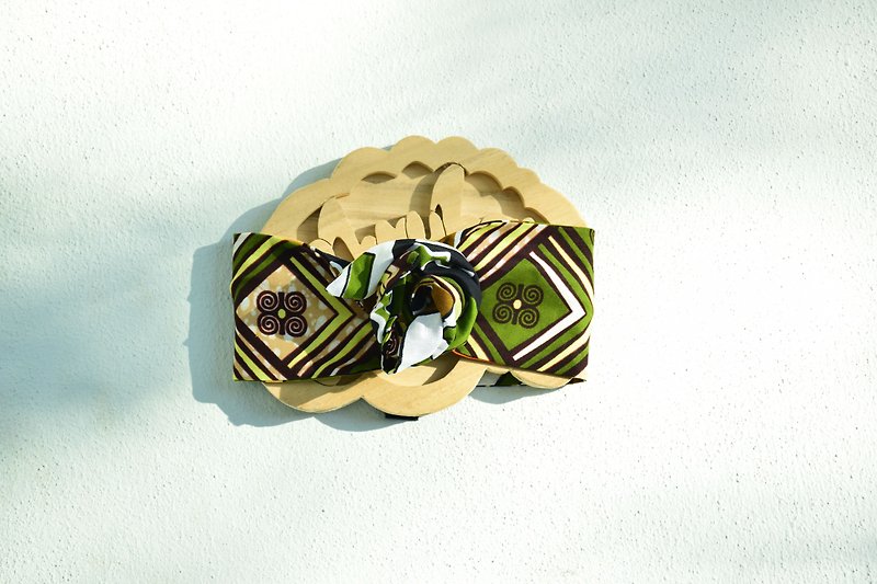 Plitvicka*Wannsee •• Reversible headband (2patterns) - 髮帶/髮箍 - 棉．麻 卡其色
