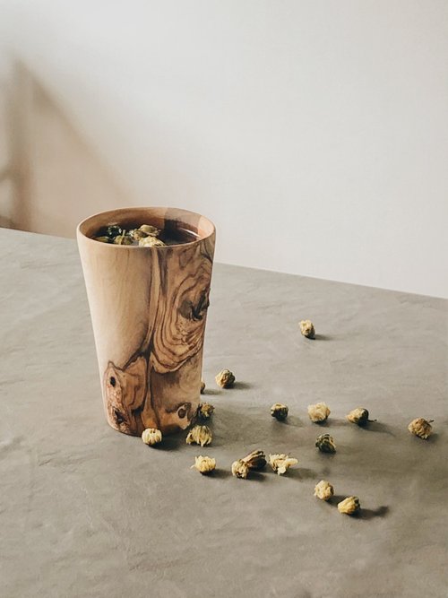 Folksy Finds 手工橄欖木杯日系簡樸 200ml