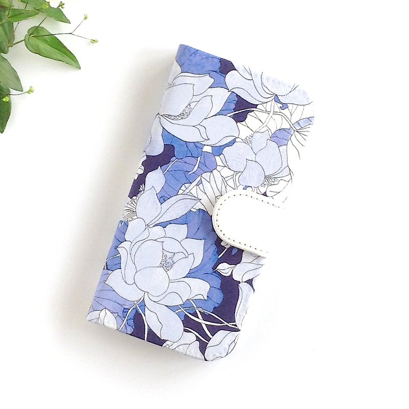 Liberty iphone 6.6s.7.8 notebook case case water lily - Phone Cases - Cotton & Hemp Blue