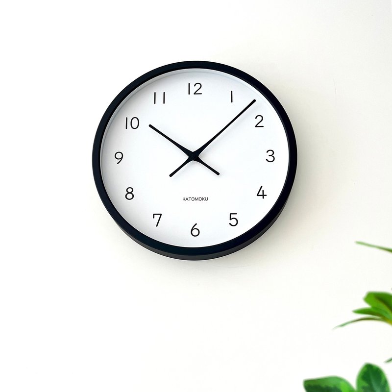 KATOMOKU muku clock 13 LL-size 黑色(km-139BK) 掛鐘 日本製造 - 時鐘/鬧鐘 - 木頭 黑色