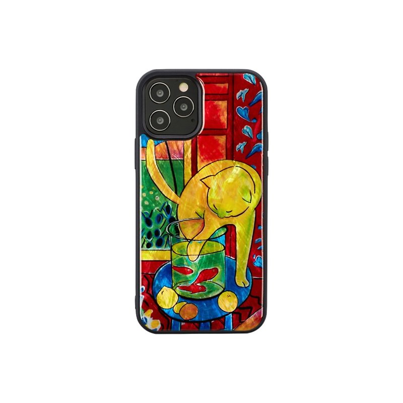 Man&wood iPhone 12 mini  天然貝殼 造型保護殼-貓與金魚 - 手機殼/手機套 - 貝殼 多色