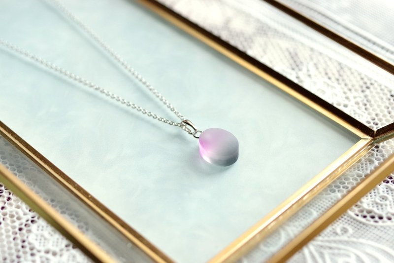 Resin Art Square Pendant Deep in the Night Darkness - Necklaces - Resin Gray