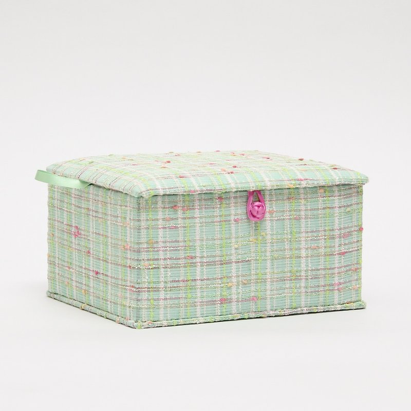 Lime Tweed storage box decorative box - 居家收納/收納盒/收納用品 - 棉．麻 綠色