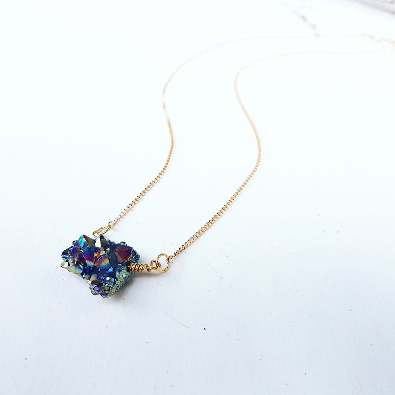 Coupon _ five times the exclusive Star Galaxy series _ Only One Mini rainbow colored Stone collarbone - Necklaces - Stone Multicolor