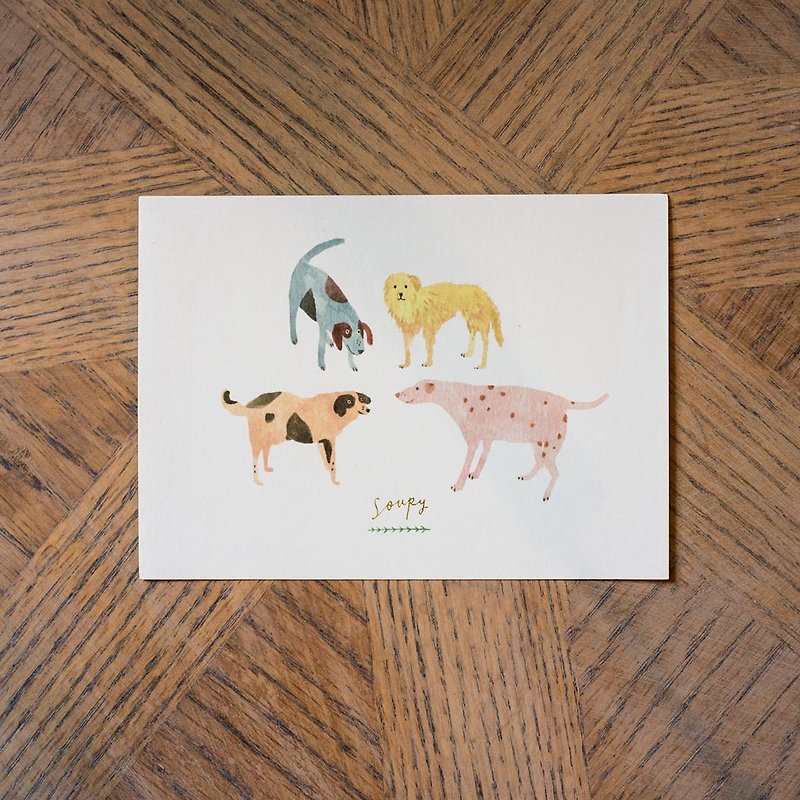 Dog meeting postcard - การ์ด/โปสการ์ด - กระดาษ 