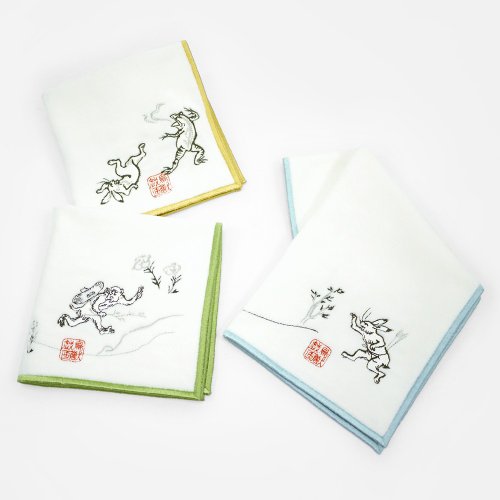 丸真今治 Marushin Taiwan 日本丸真│高山寺鳥獸戲畫刺繡手帕