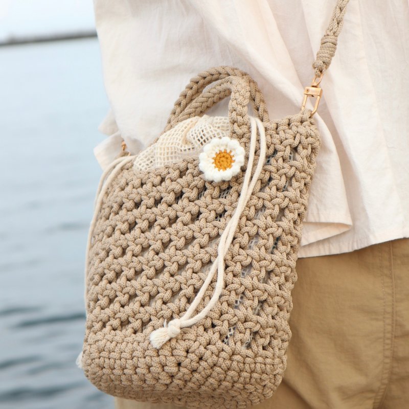 【手織袋系列】 Mesh Crochet Bag 鏤空手織袋 - 側背包/斜背包 - 其他材質 